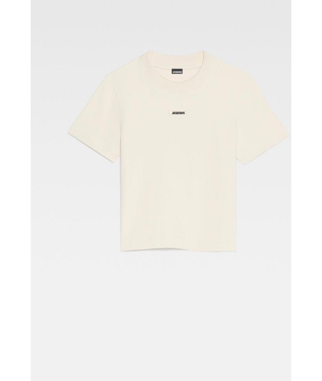 JACQUEMUS Бежевая хлопковая футболка, фото 5