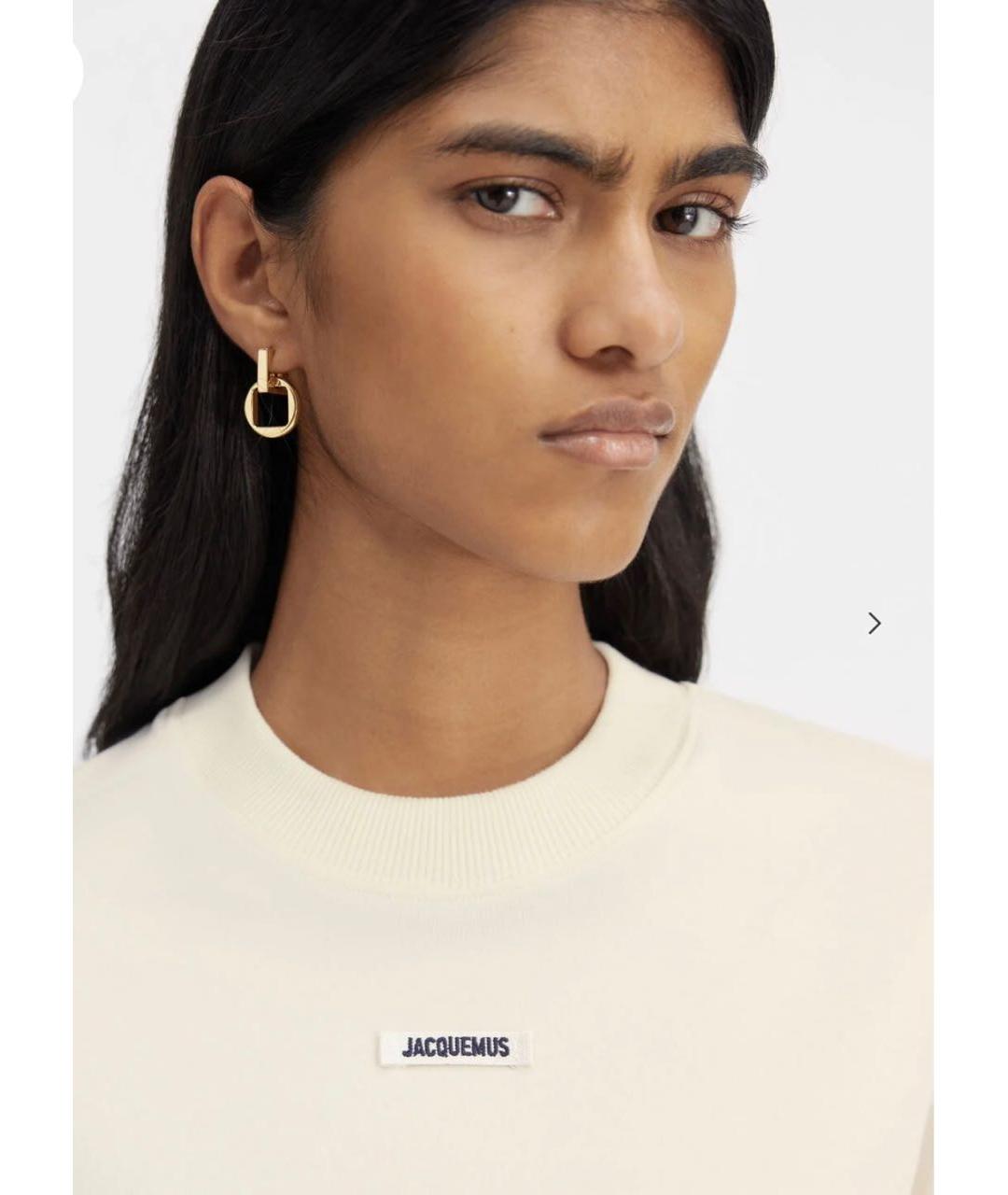 JACQUEMUS Бежевая хлопковая футболка, фото 4