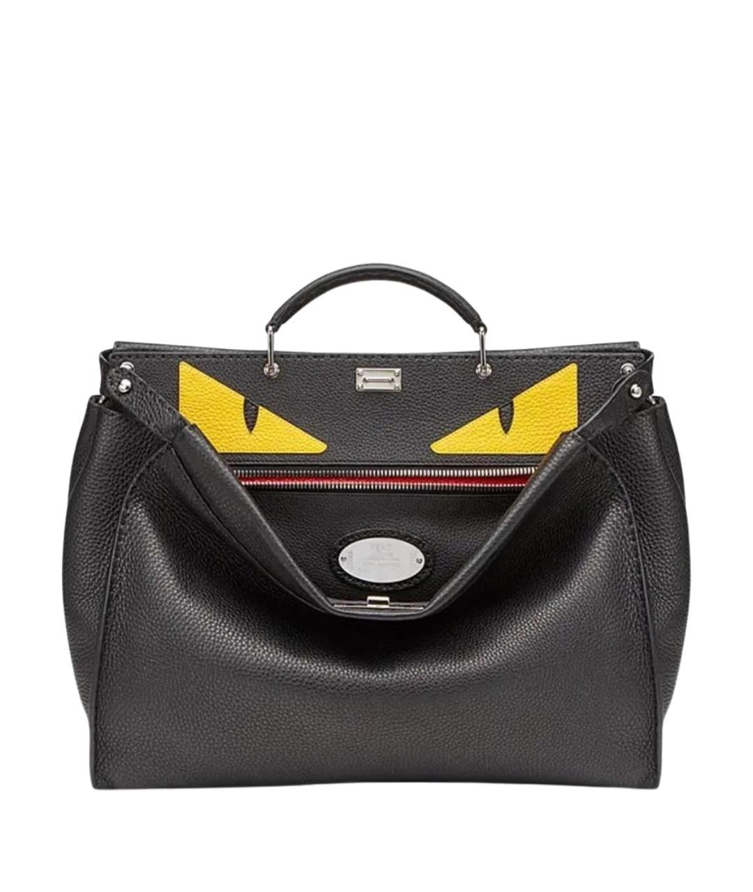 FENDI Черная кожаная сумка на плечо, фото 1