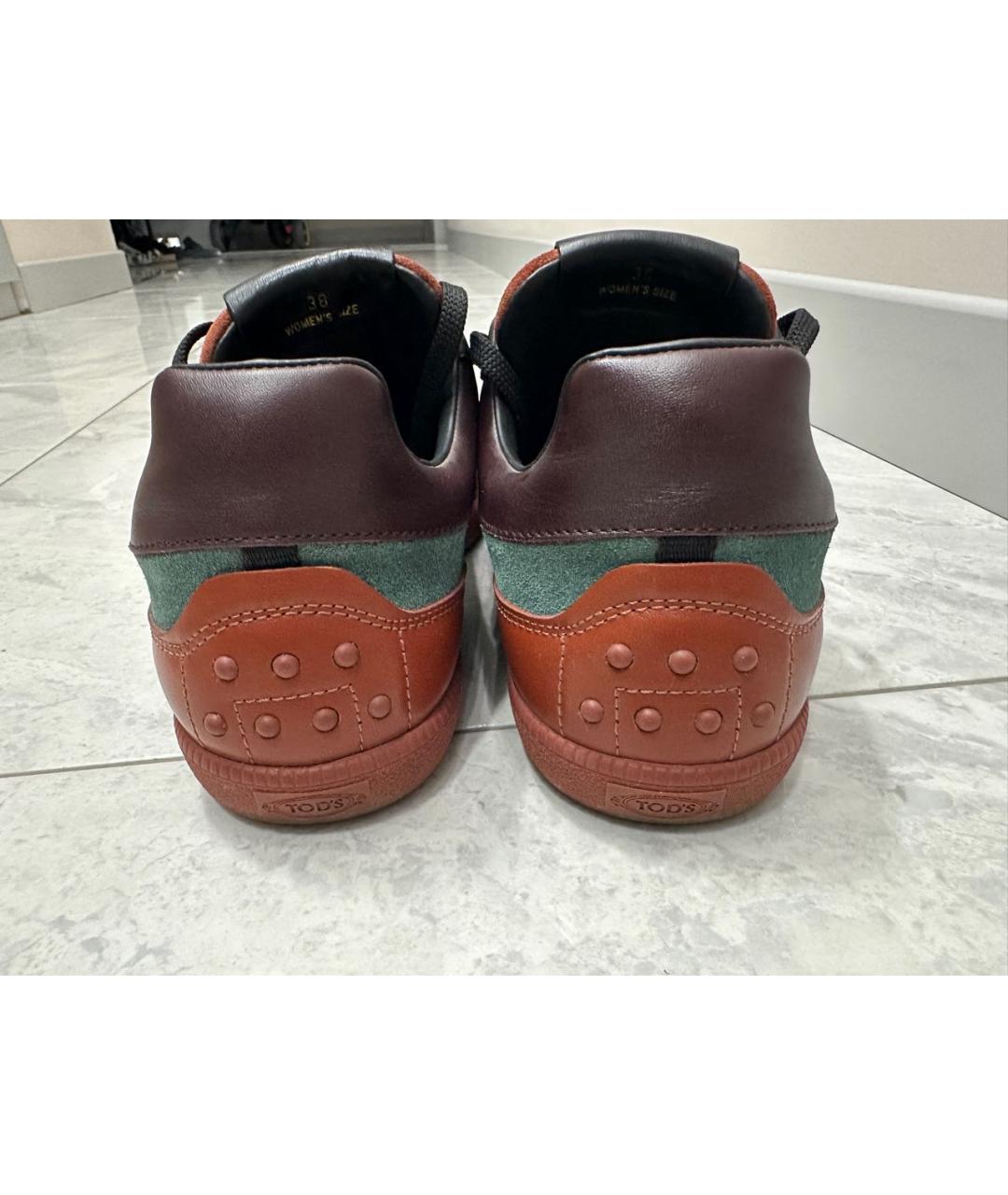 TOD'S Зеленые замшевые кеды, фото 4