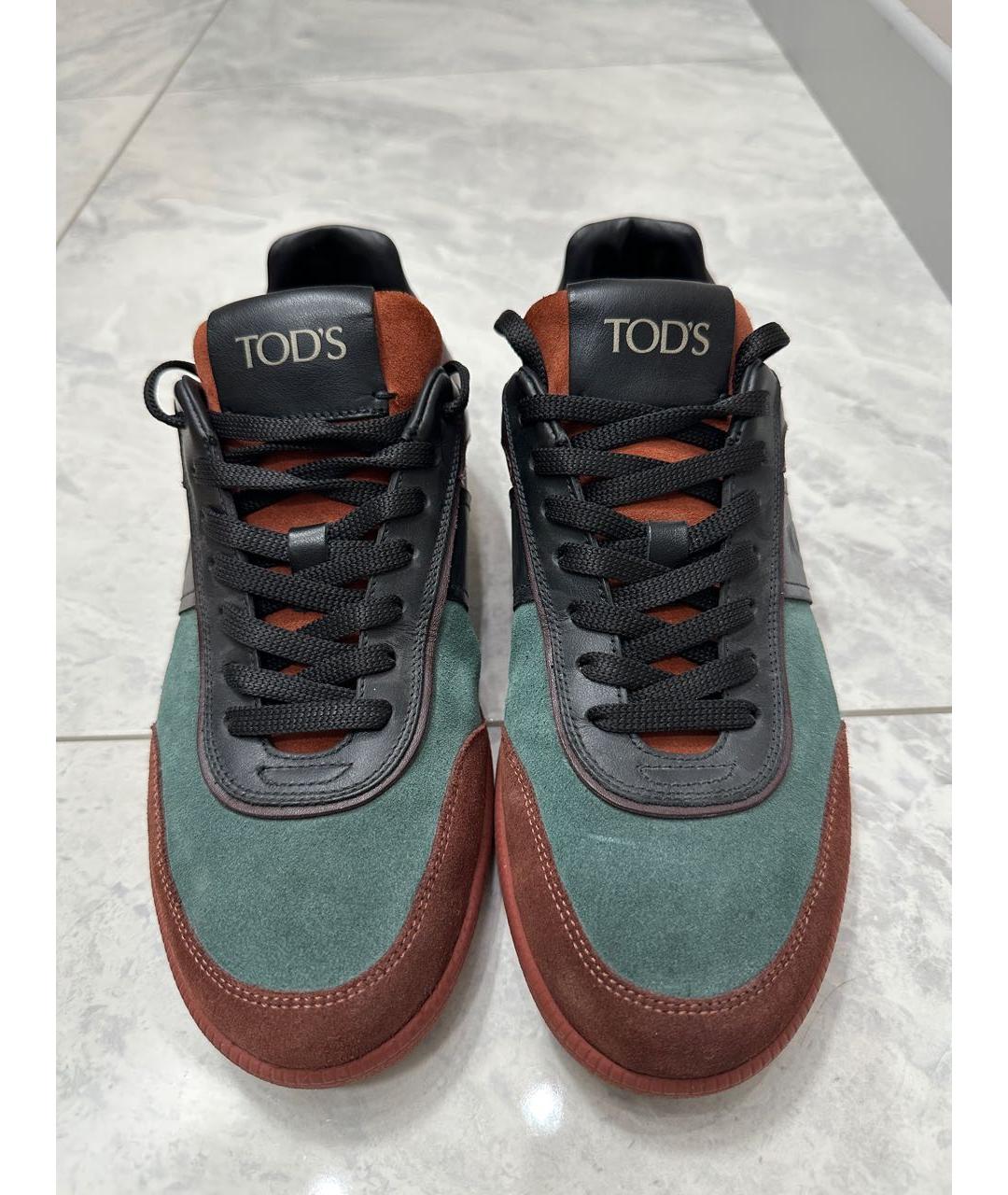 TOD'S Зеленые замшевые кеды, фото 2