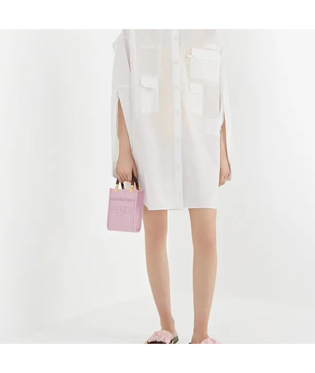 FENDI Розовая кожаная сумка с короткими ручками, фото 4