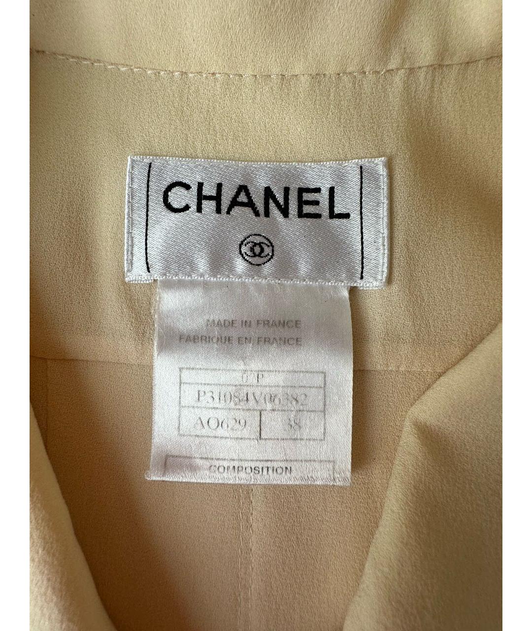 CHANEL Бежевое шелковое повседневное платье, фото 5