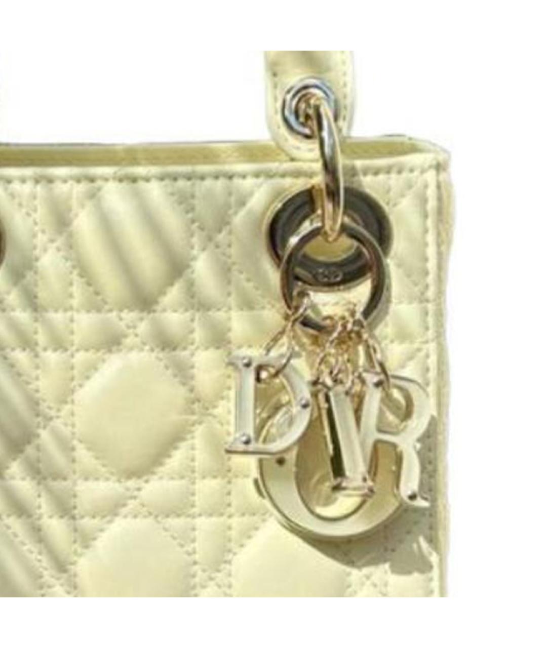 CHRISTIAN DIOR Желтая сумка с короткими ручками, фото 2