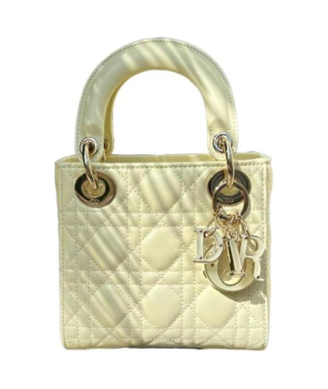 CHRISTIAN DIOR Желтая сумка с короткими ручками, фото 1