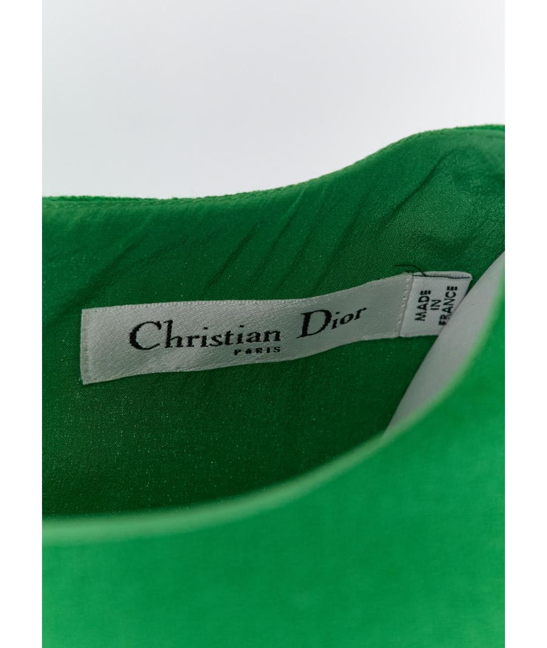 CHRISTIAN DIOR Зеленые шерстяное повседневное платье, фото 4