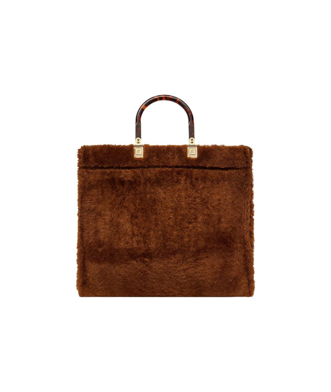 FENDI Коричневая сумка с короткими ручками, фото 3