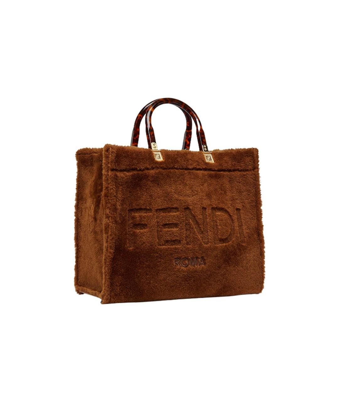 FENDI Коричневая сумка с короткими ручками, фото 2