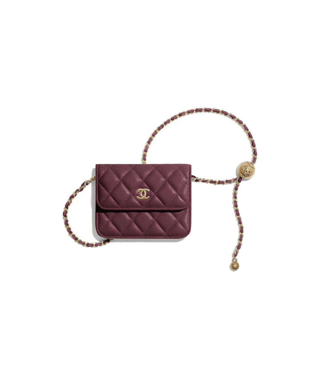 CHANEL Бордовый кожаный кошелек, фото 2
