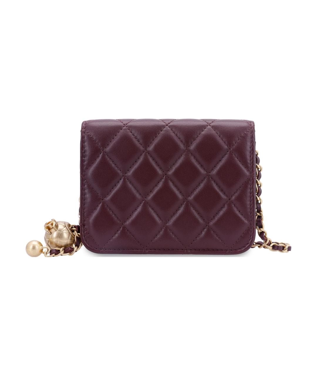CHANEL Бордовый кожаный кошелек, фото 4
