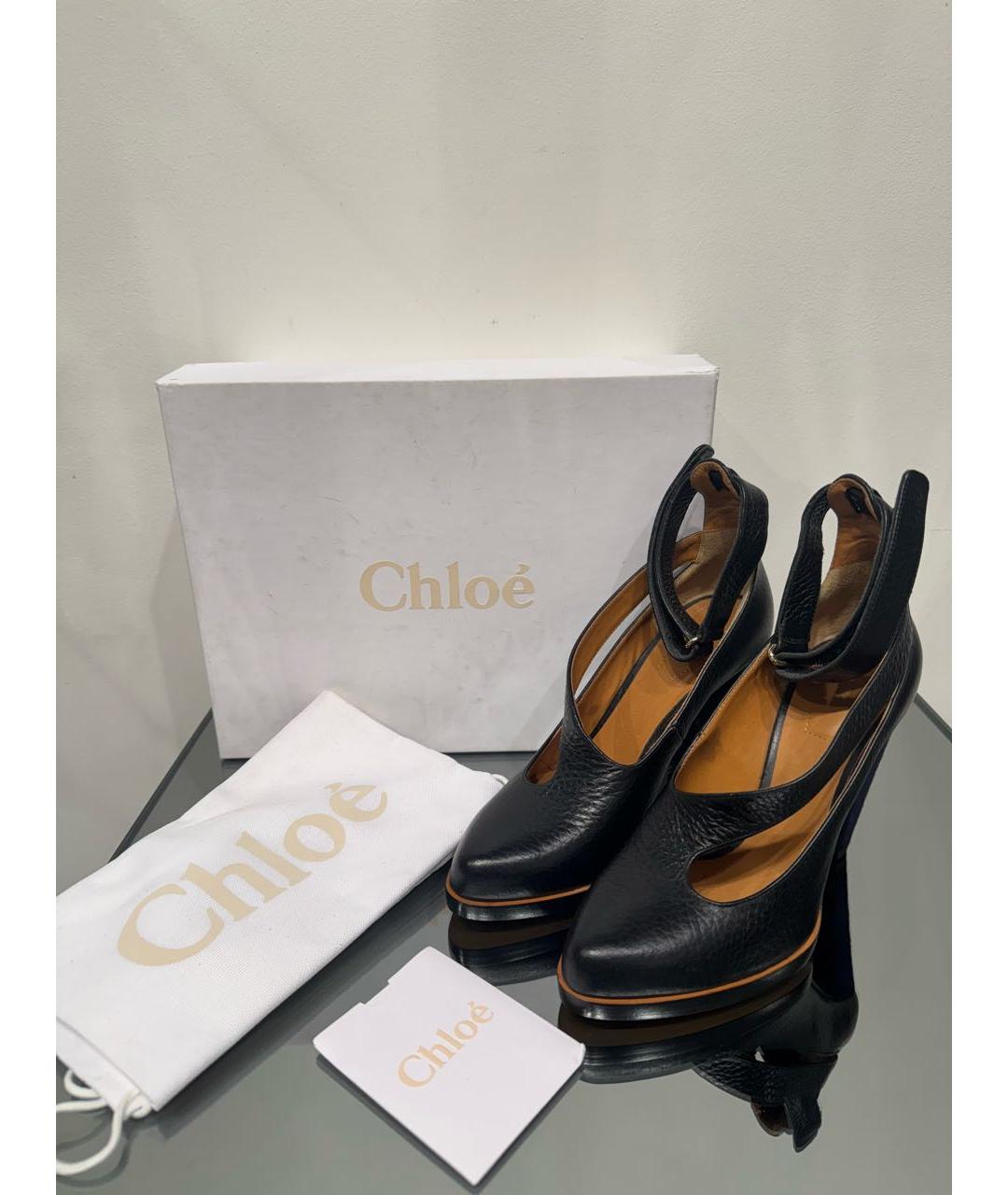 CHLOE Черные кожаные туфли, фото 6