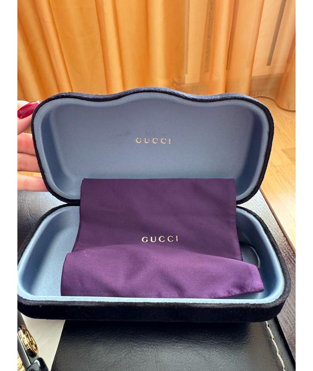 GUCCI Антрацитовые пластиковые солнцезащитные очки, фото 5