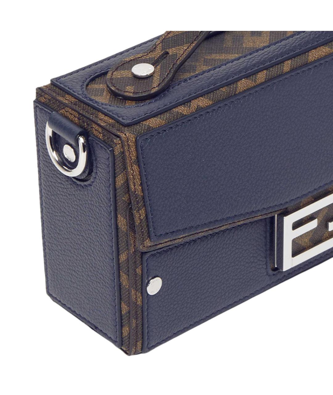 FENDI Темно-синяя кожаная сумка на плечо, фото 5