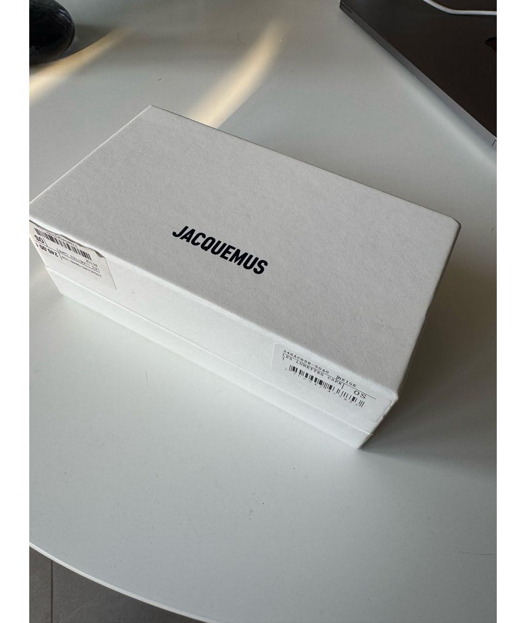 JACQUEMUS Бежевые пластиковые солнцезащитные очки, фото 4