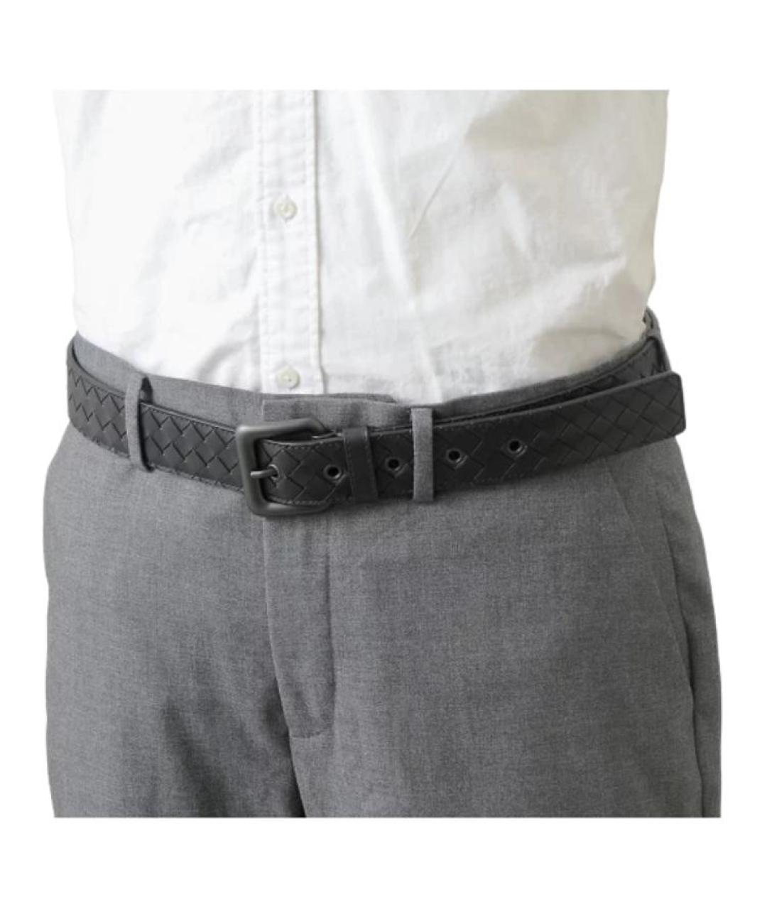 BOTTEGA VENETA Черный кожаный ремень, фото 5
