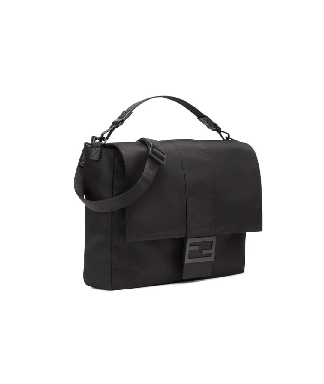FENDI Черная кожаная барсетка, фото 2
