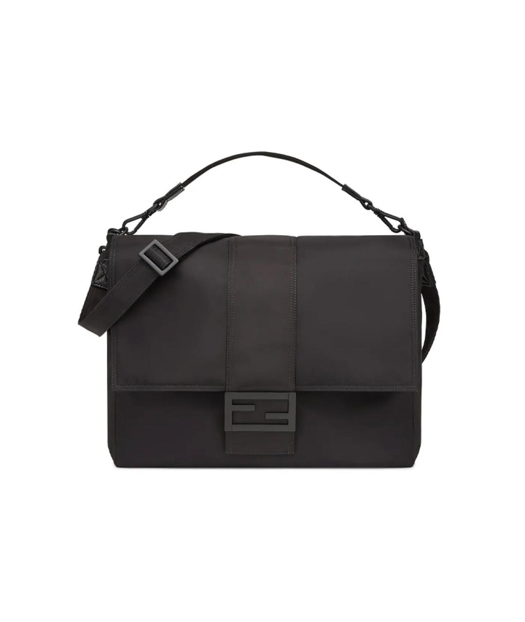 FENDI Черная кожаная барсетка, фото 1