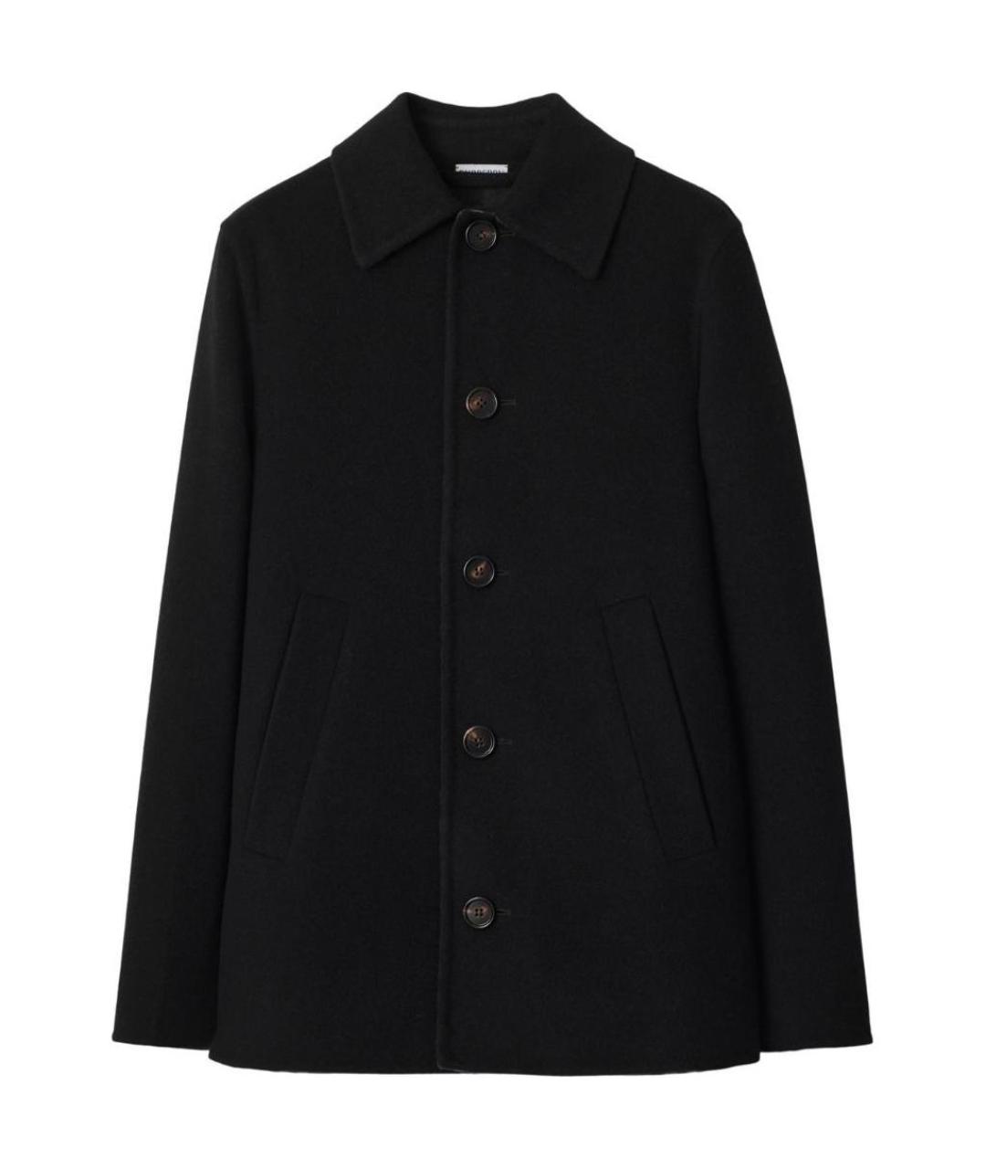 BURBERRY Черное шерстяное пальто, фото 1