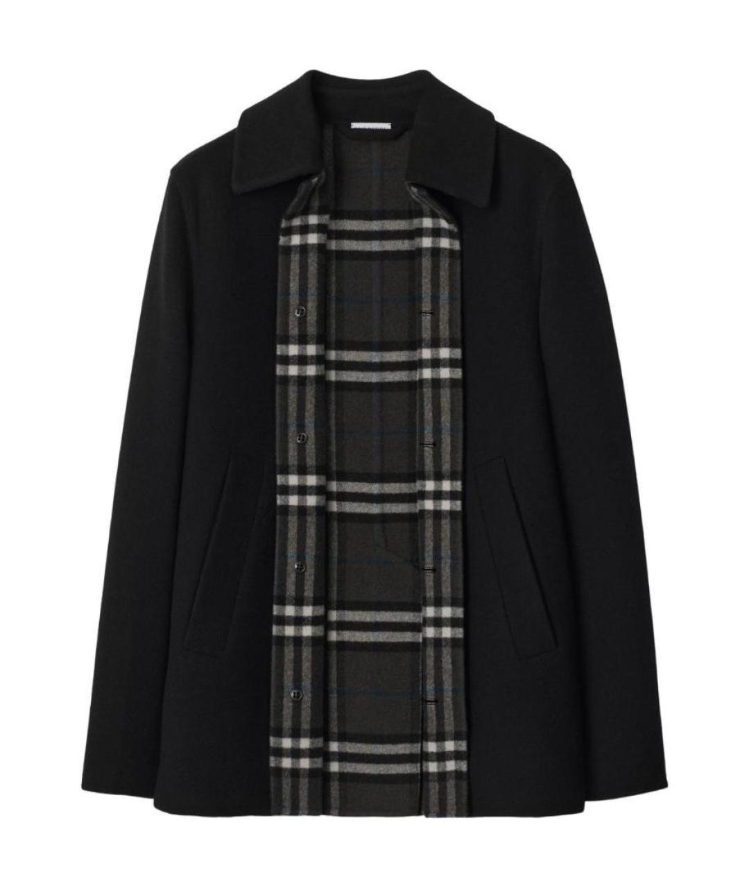 BURBERRY Черное шерстяное пальто, фото 2