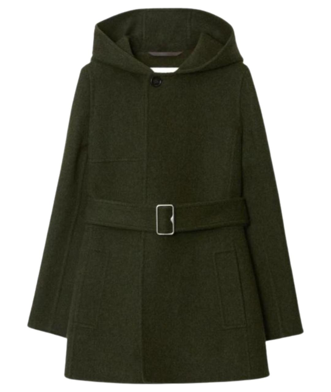 BURBERRY Хаки шерстяное пальто, фото 1