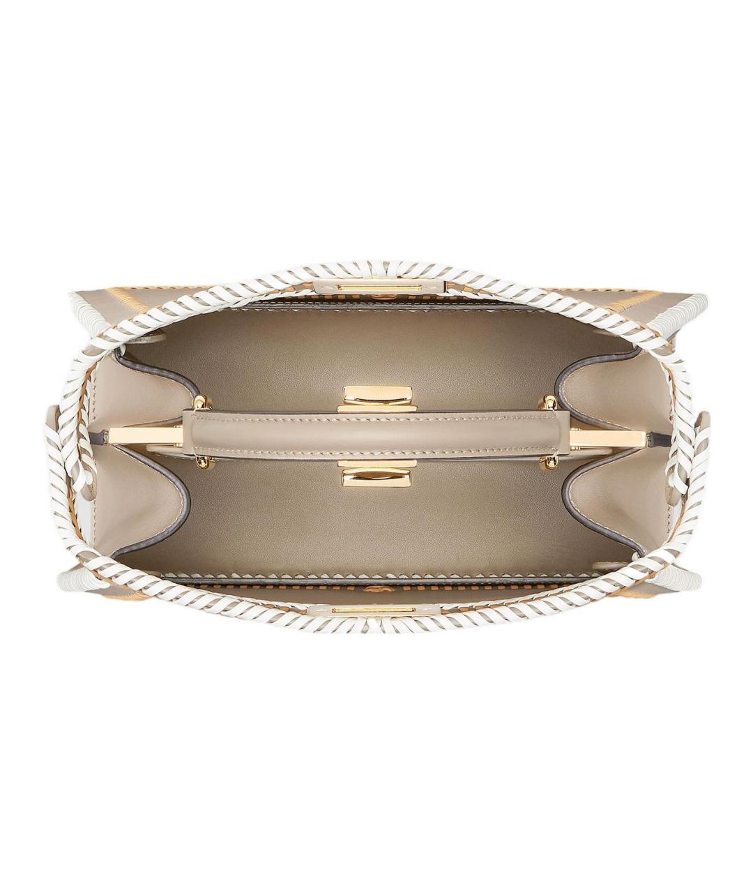 FENDI Коричневая кожаная сумка с короткими ручками, фото 3