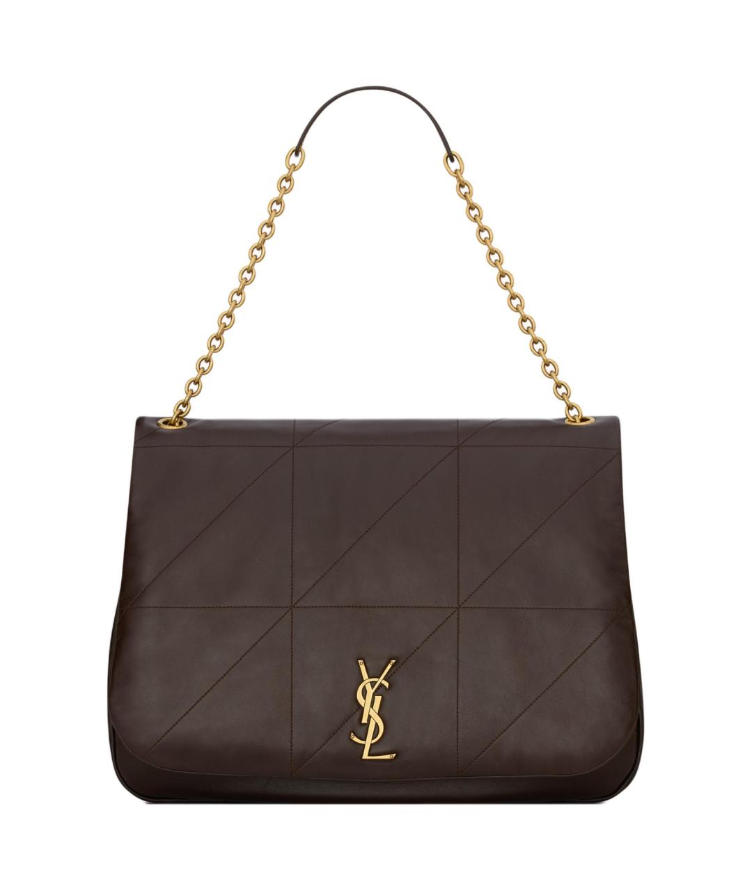 SAINT LAURENT Коричневая кожаная сумка через плечо, фото 1