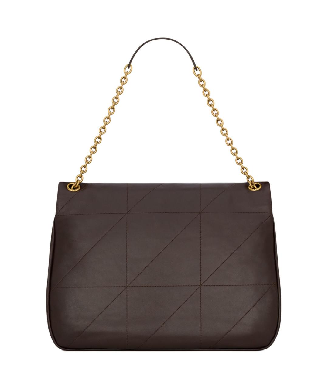 SAINT LAURENT Коричневая кожаная сумка через плечо, фото 4