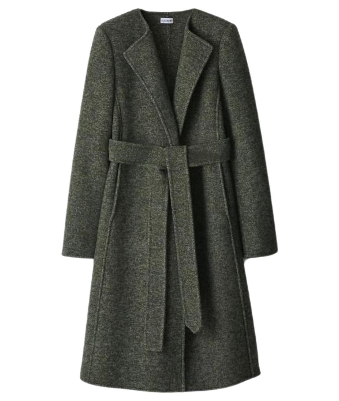 BURBERRY Зеленые шерстяное пальто, фото 1