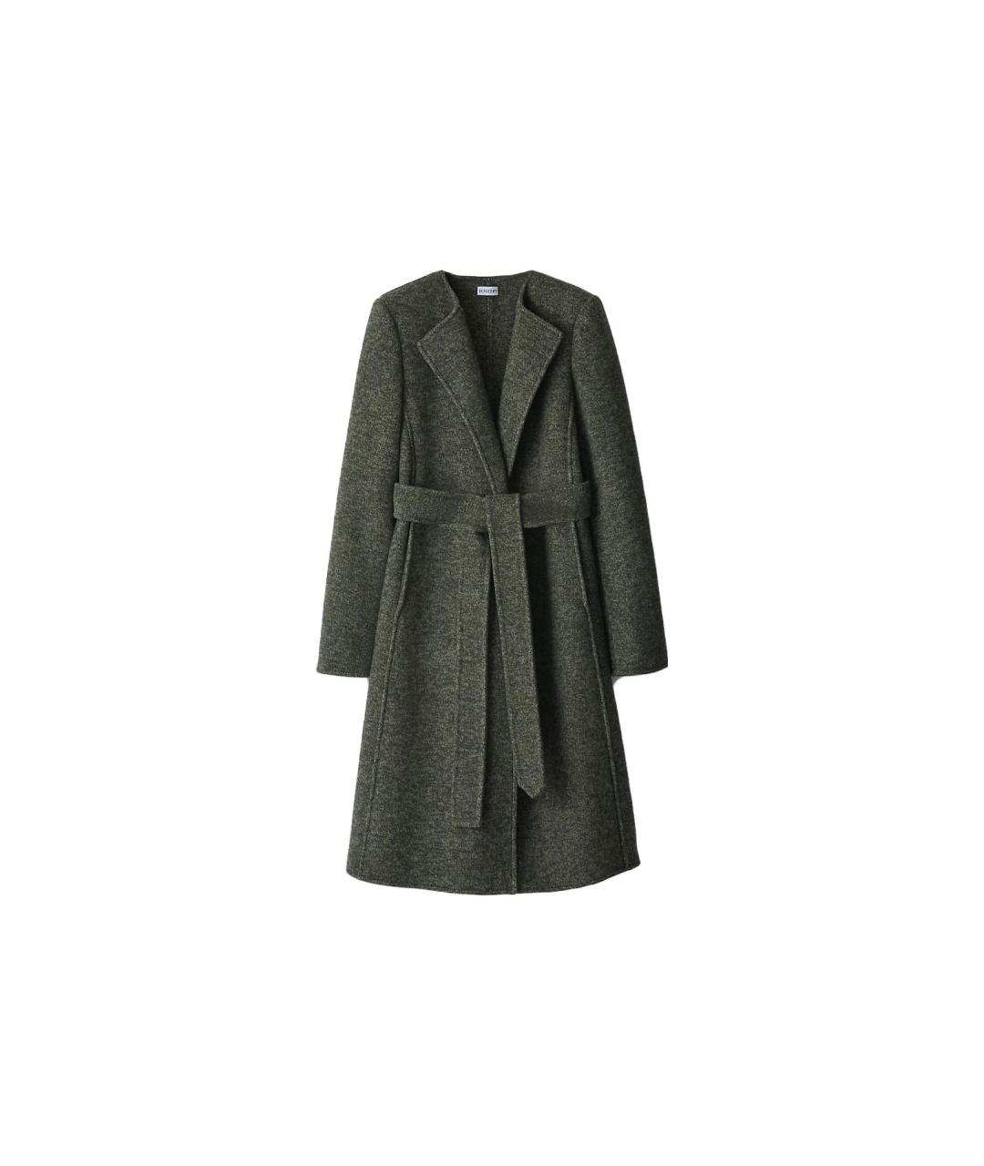 BURBERRY Зеленые шерстяное пальто, фото 6