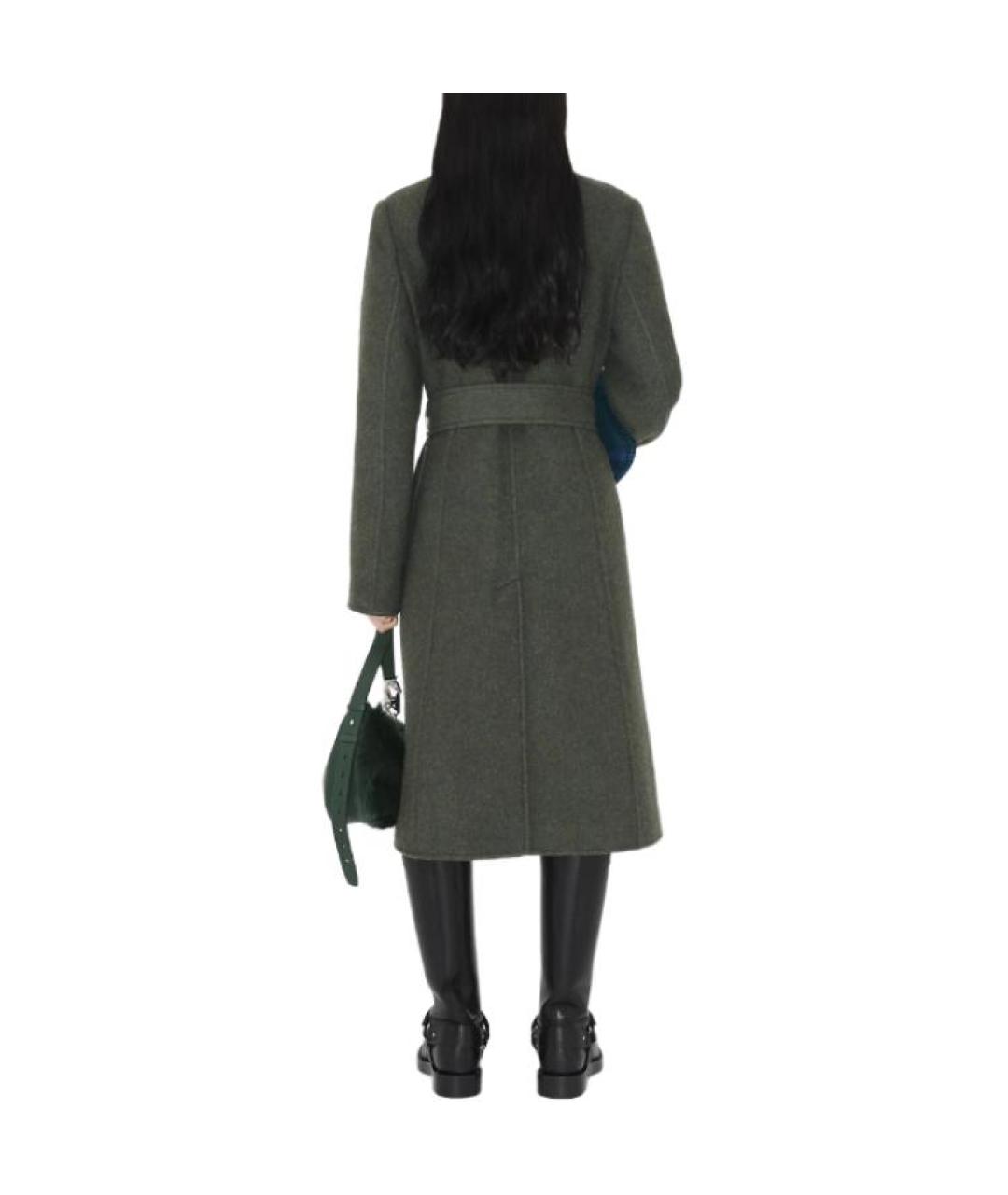 BURBERRY Зеленые шерстяное пальто, фото 4