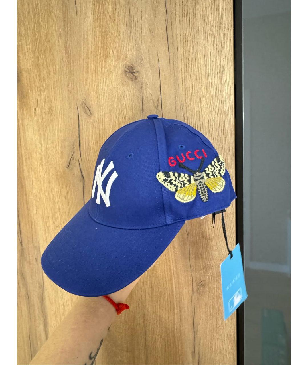 GUCCI Синяя хлопковая кепка, фото 4
