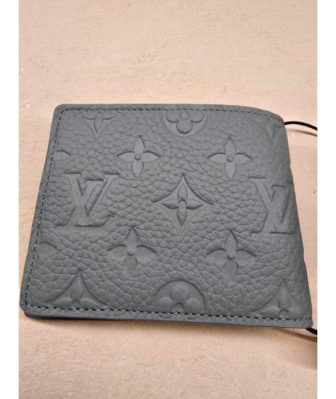 LOUIS VUITTON Серый кожаный кошелек, фото 2