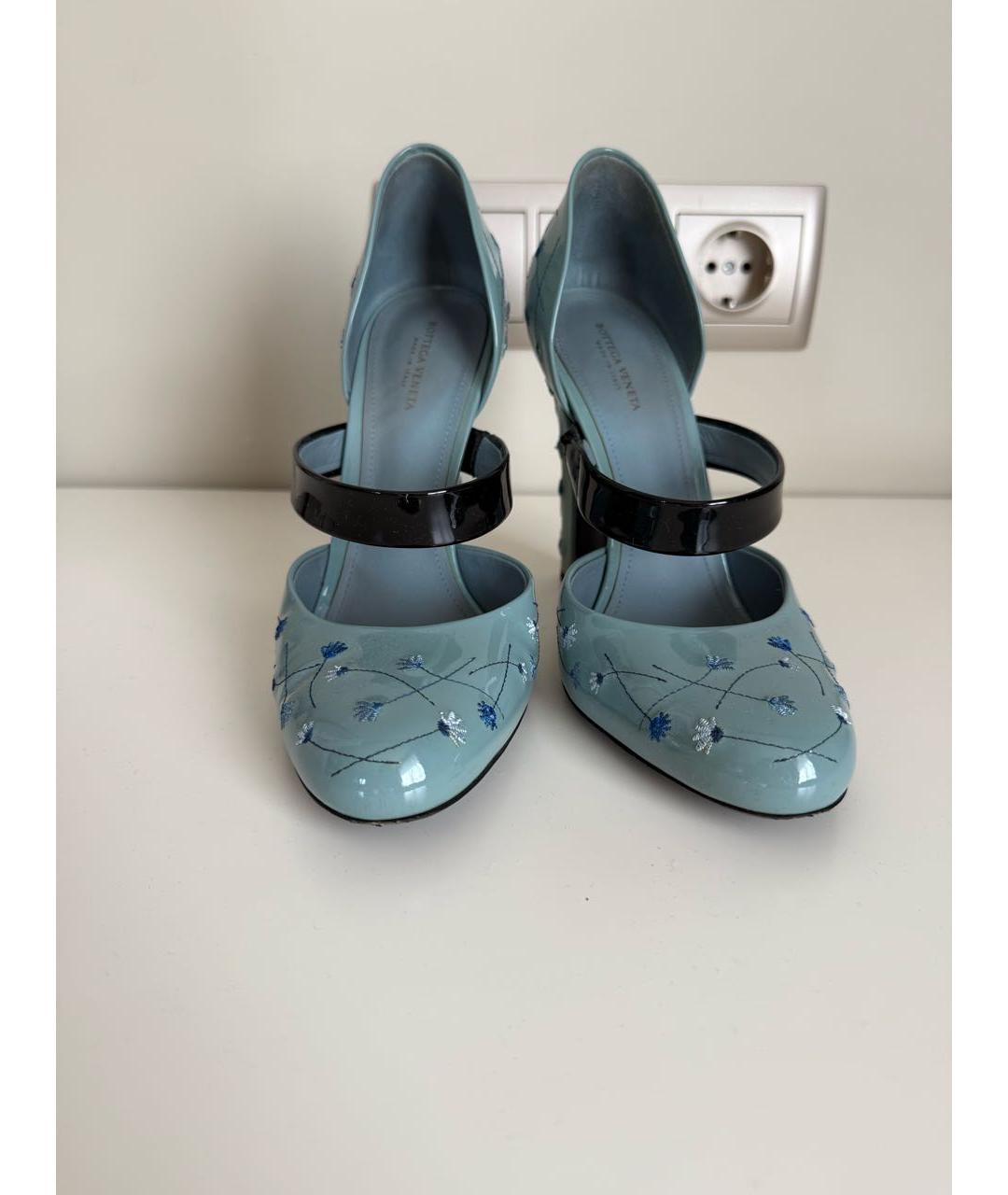 BOTTEGA VENETA Голубые туфли из лакированной кожи, фото 8