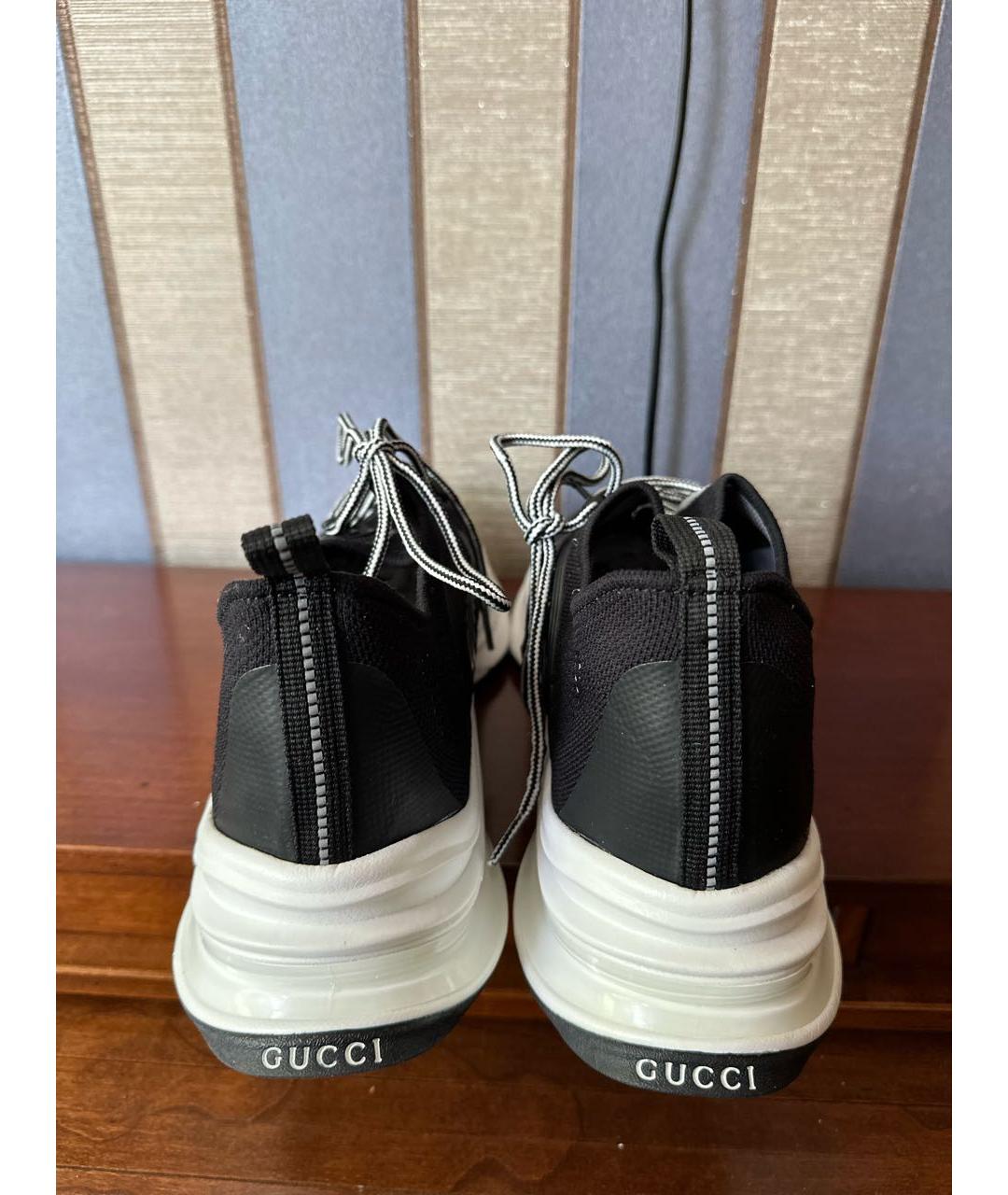 GUCCI Черные низкие кроссовки / кеды, фото 4