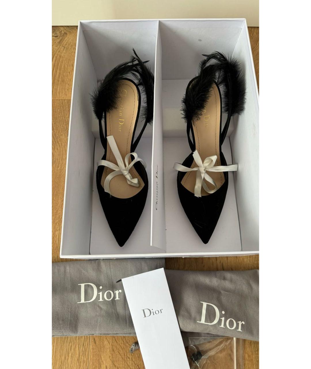 CHRISTIAN DIOR Черные замшевые туфли, фото 3