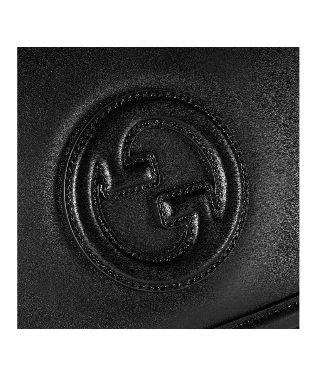 GUCCI Черная кожаная сумка через плечо, фото 6