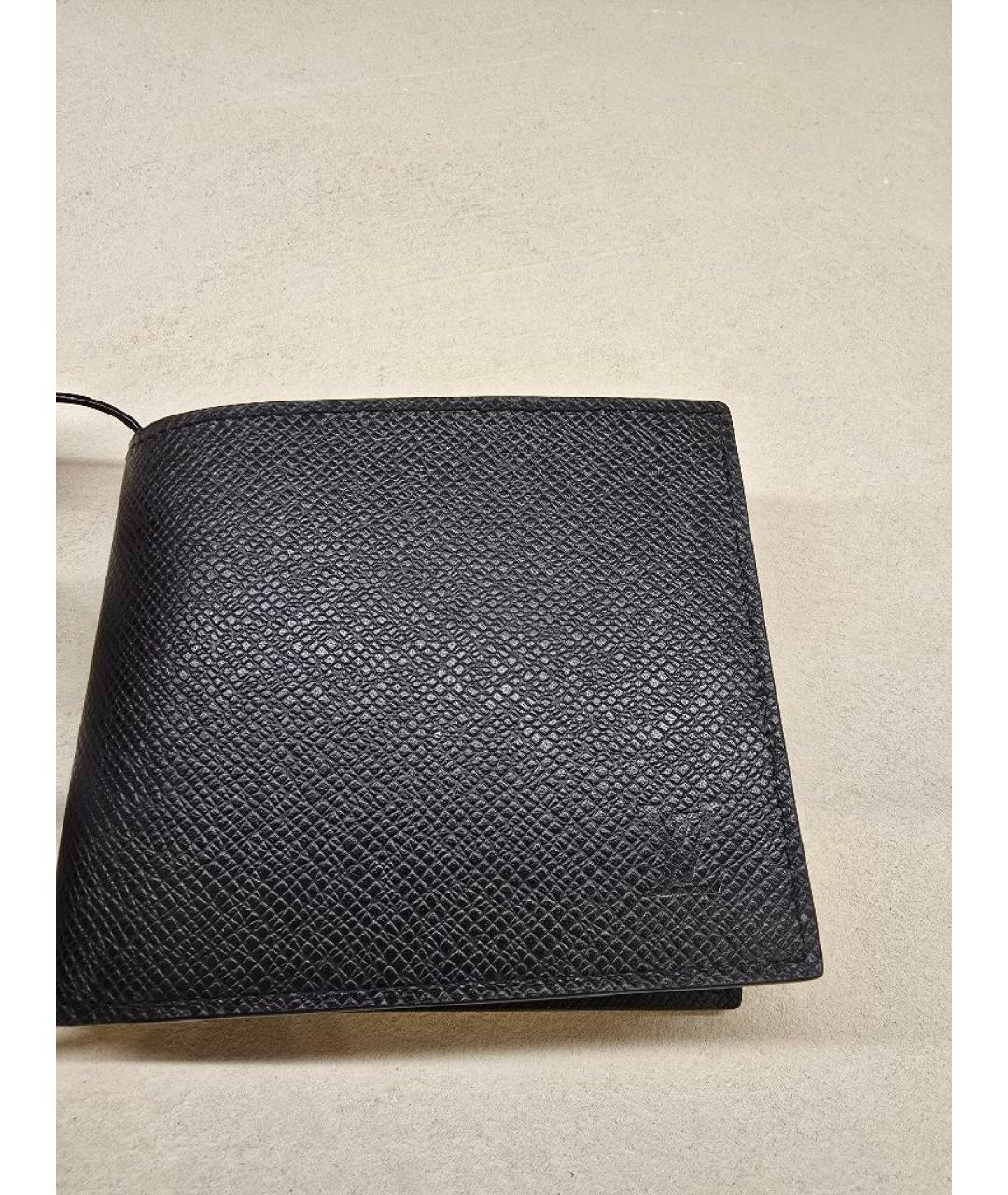 LOUIS VUITTON Черный кожаный кошелек, фото 4
