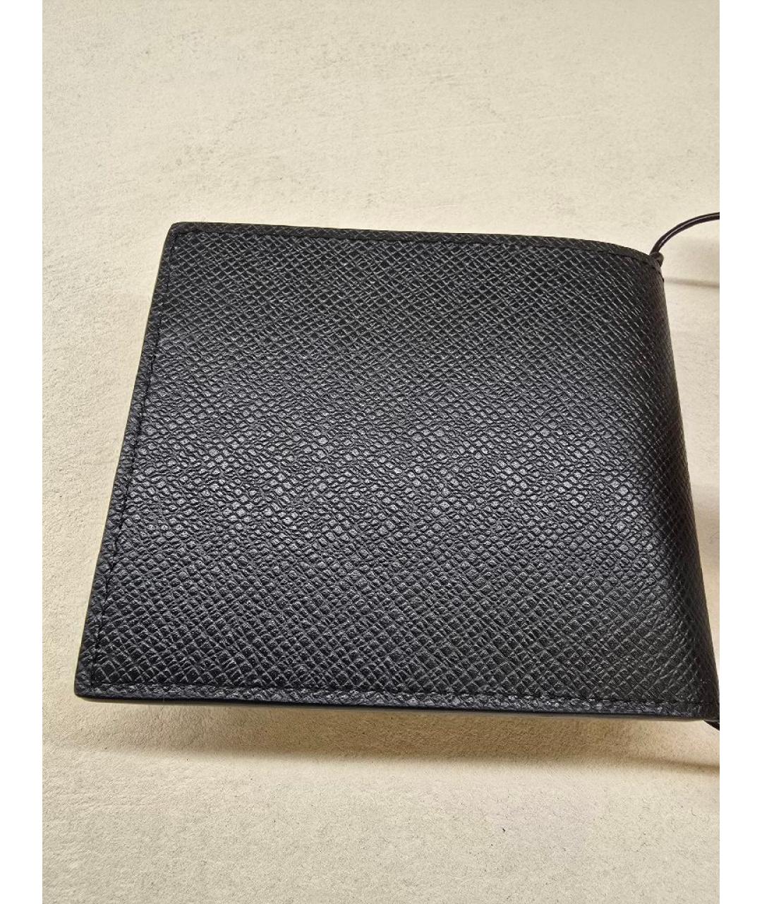 LOUIS VUITTON Черный кожаный кошелек, фото 2