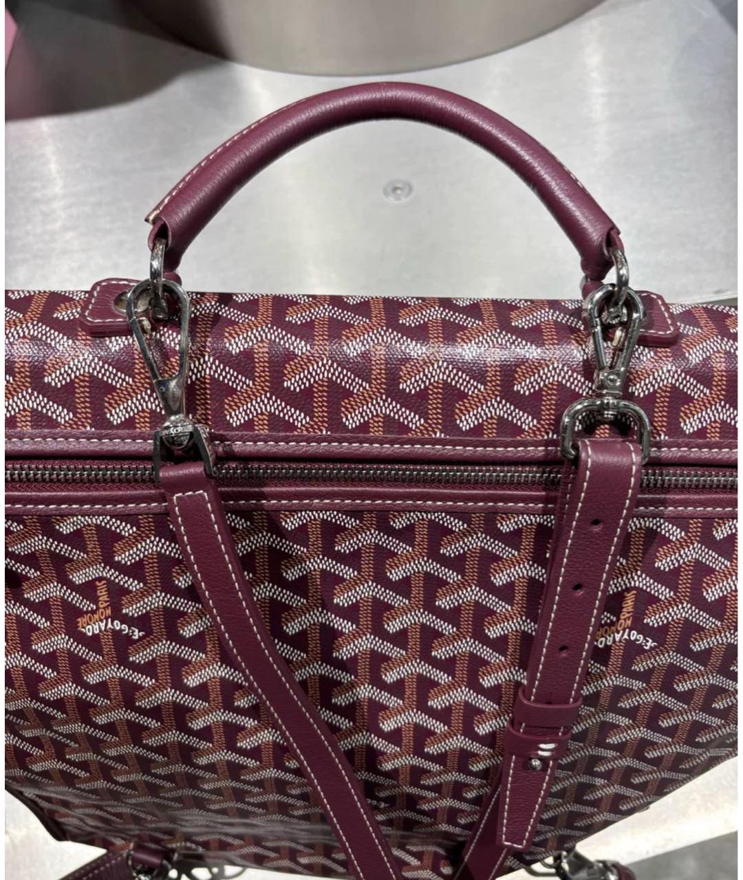 GOYARD Бордовый кожаный рюкзак, фото 2