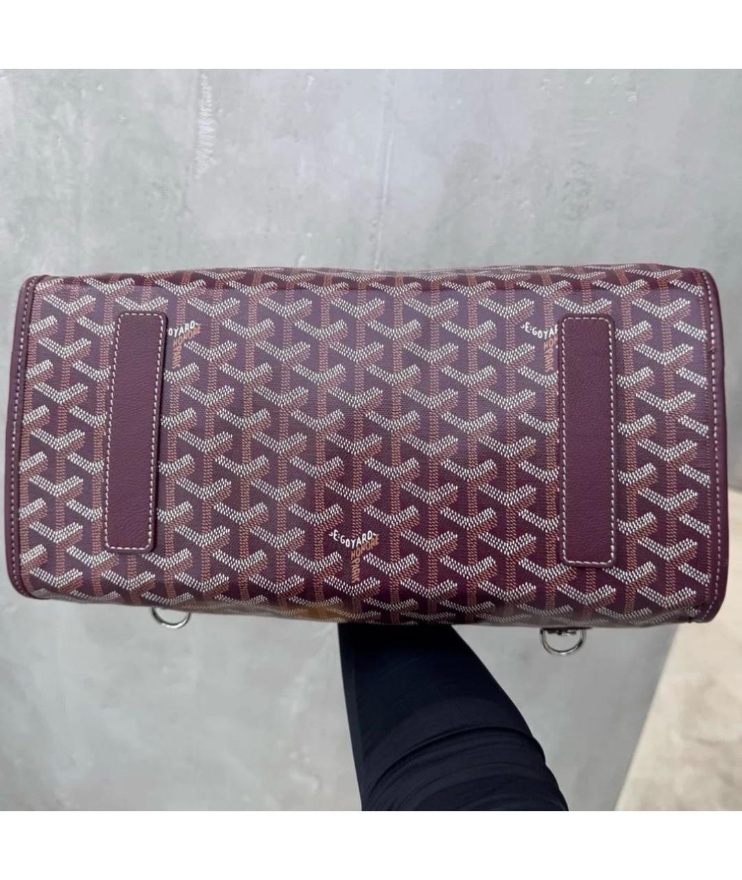GOYARD Бордовый кожаный рюкзак, фото 6