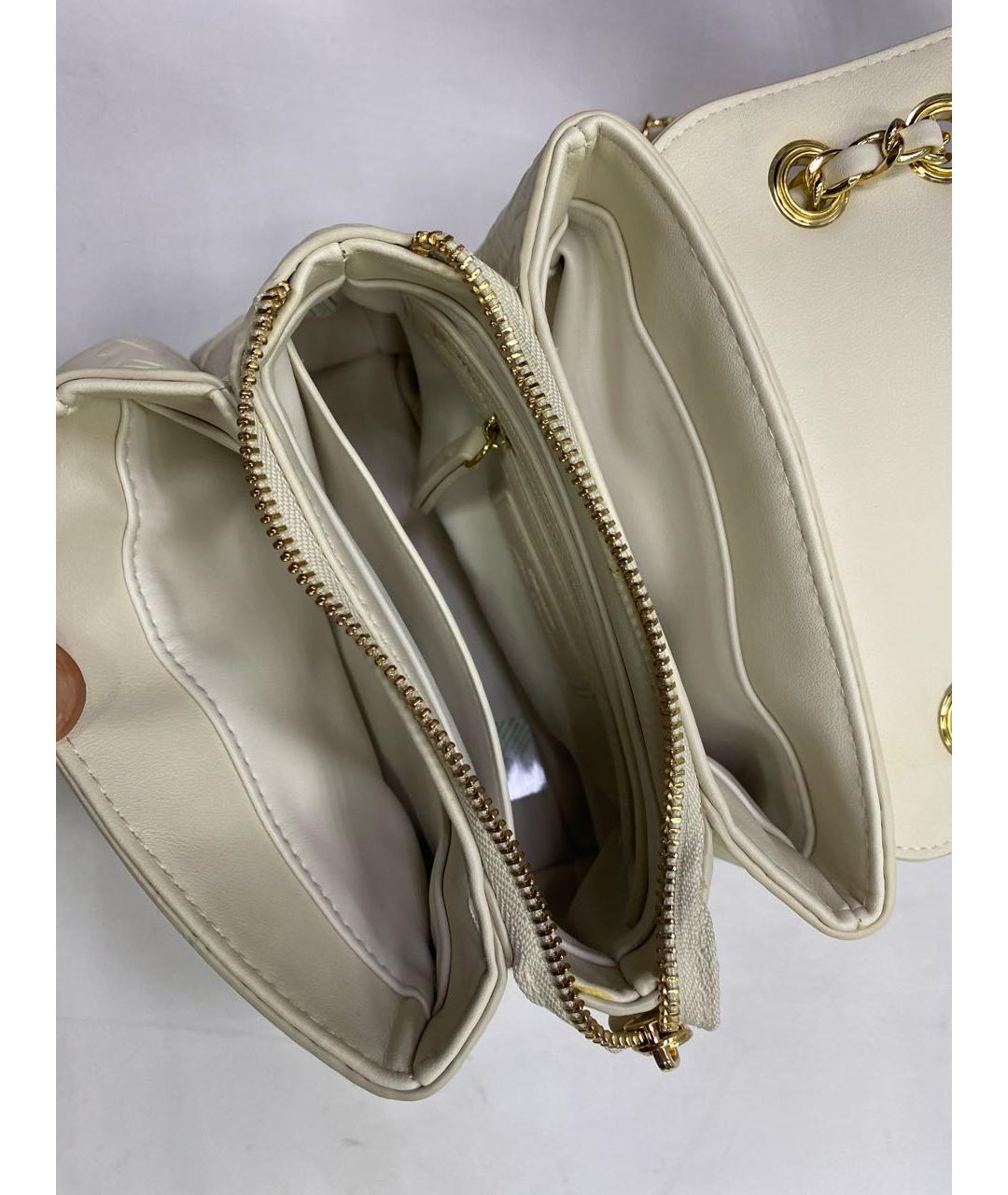 VALENTINO Бежевая сумка через плечо из искусственной кожи, фото 4