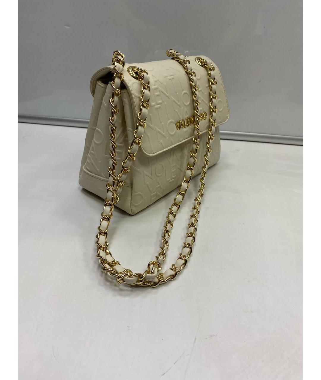 VALENTINO Бежевая сумка через плечо из искусственной кожи, фото 2