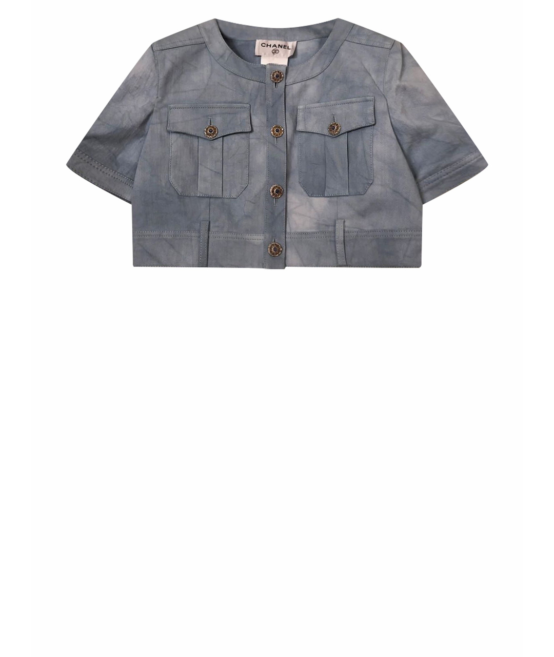 CHANEL Голубой хлопковый жакет/пиджак, фото 1