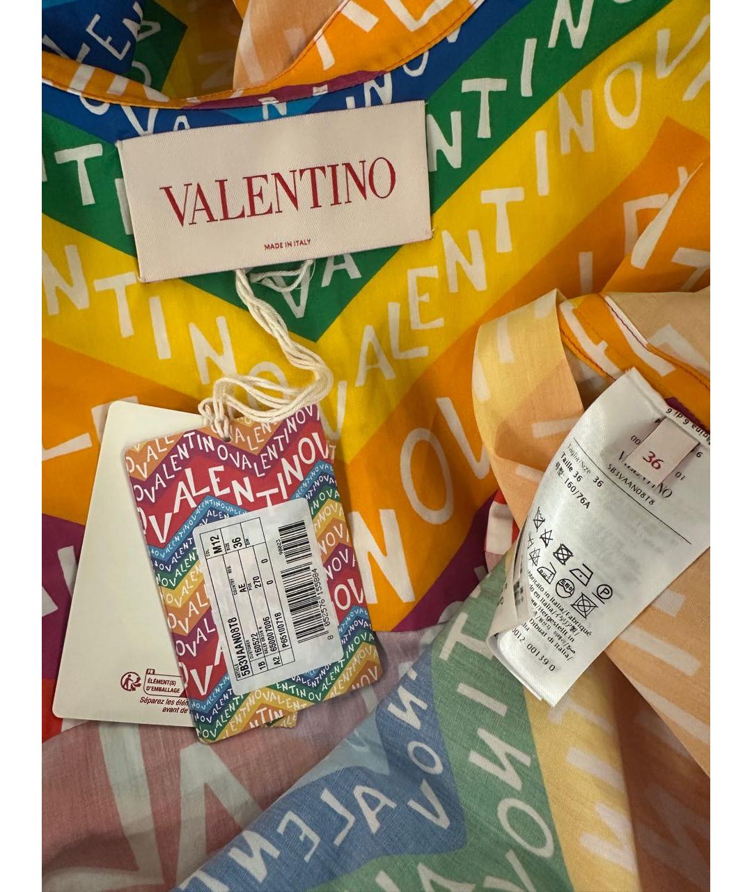 VALENTINO Мульти хлопковое повседневное платье, фото 4