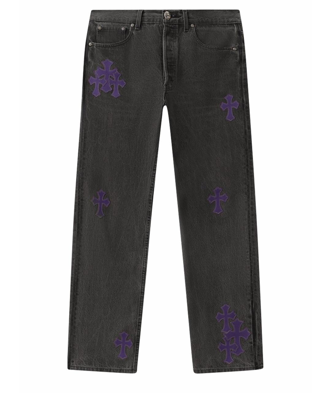 CHROME HEARTS Черные хлопковые прямые джинсы, фото 1
