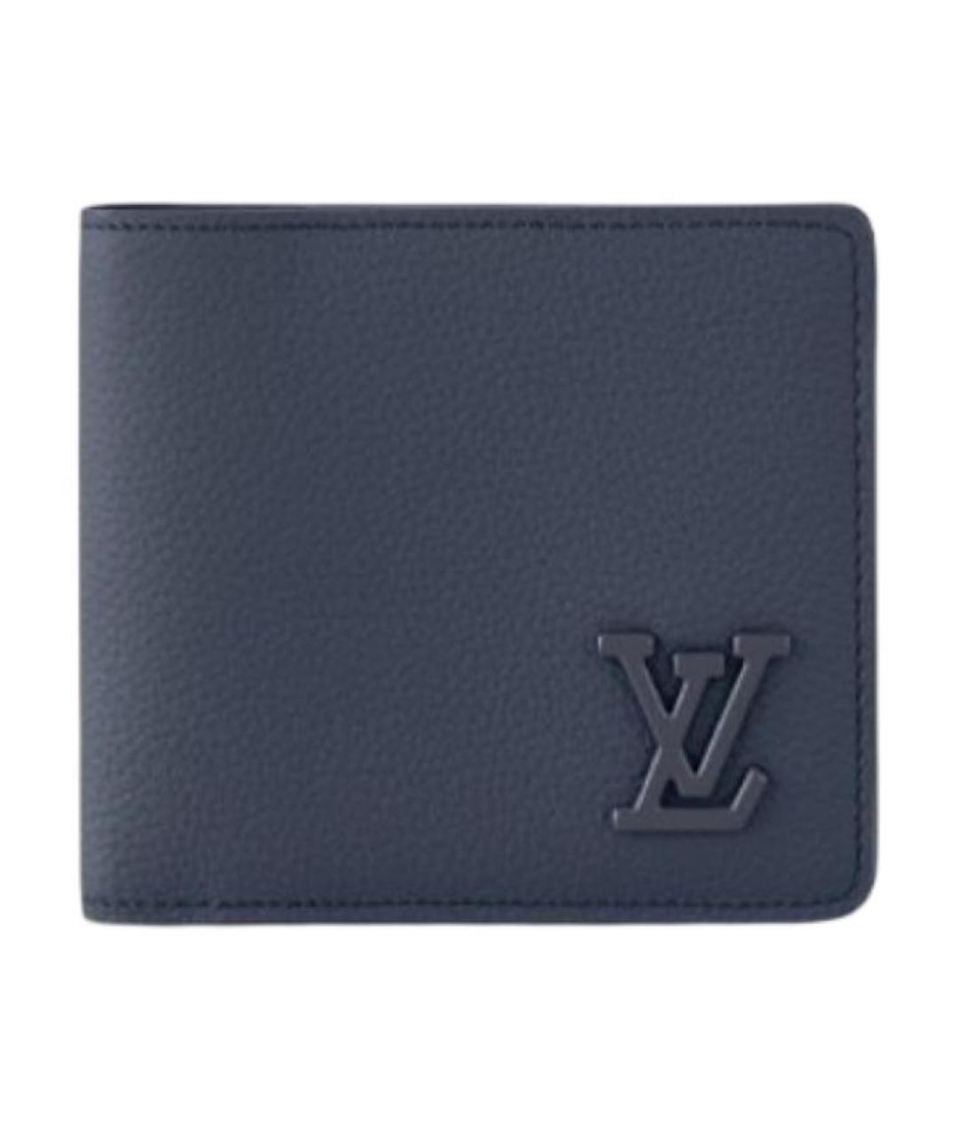 LOUIS VUITTON Темно-синий кожаный кошелек, фото 1
