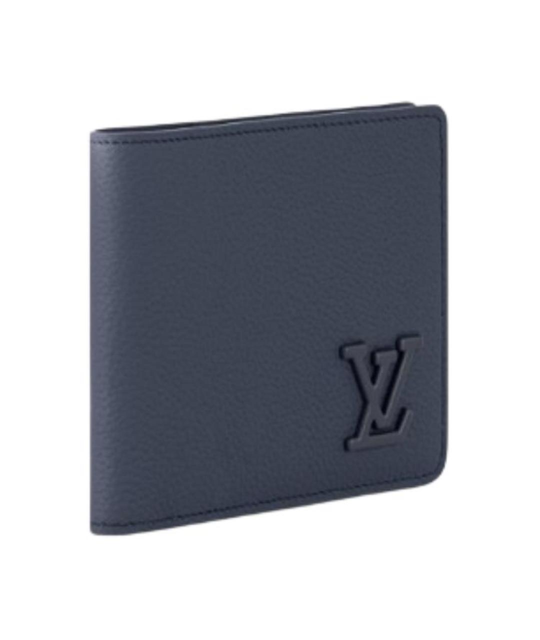 LOUIS VUITTON Темно-синий кожаный кошелек, фото 2