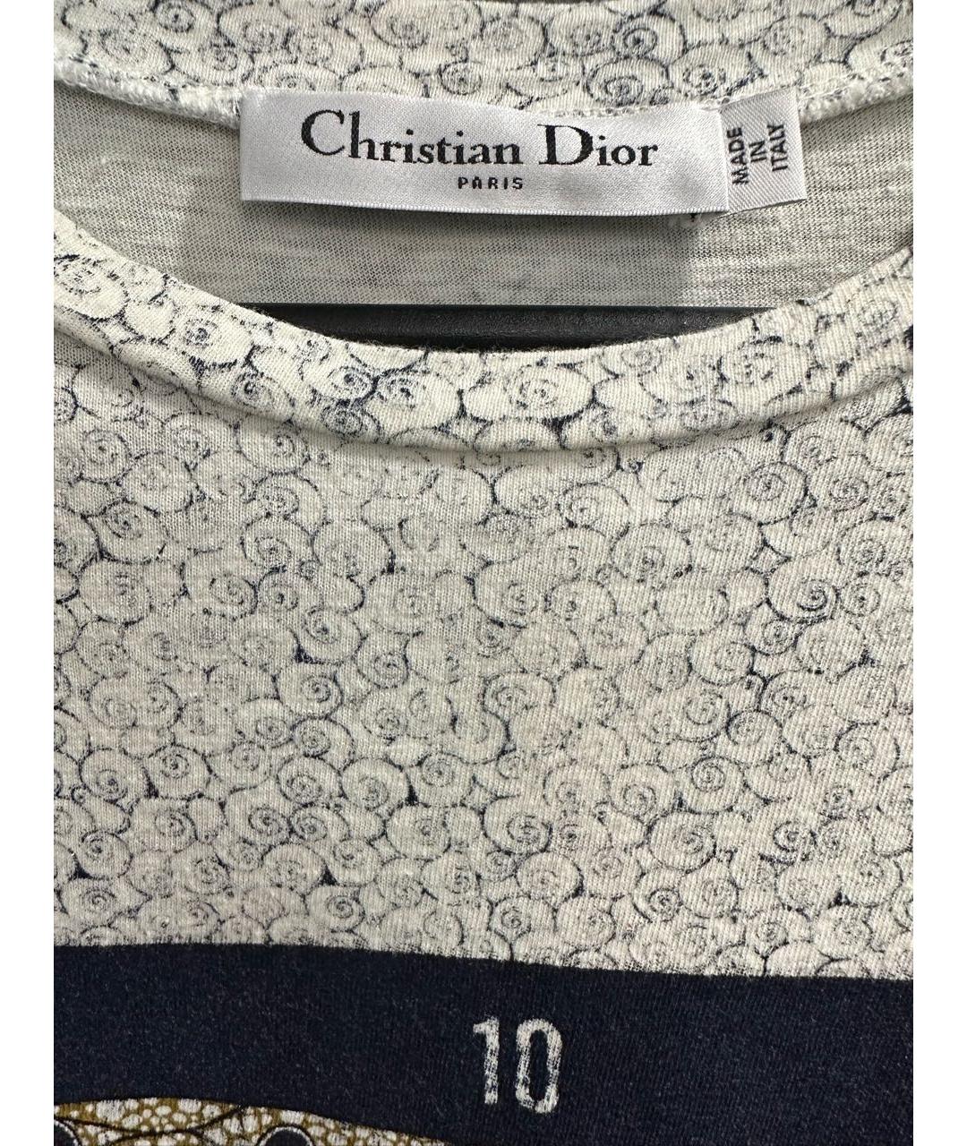 CHRISTIAN DIOR Белая хлопковая футболка, фото 3