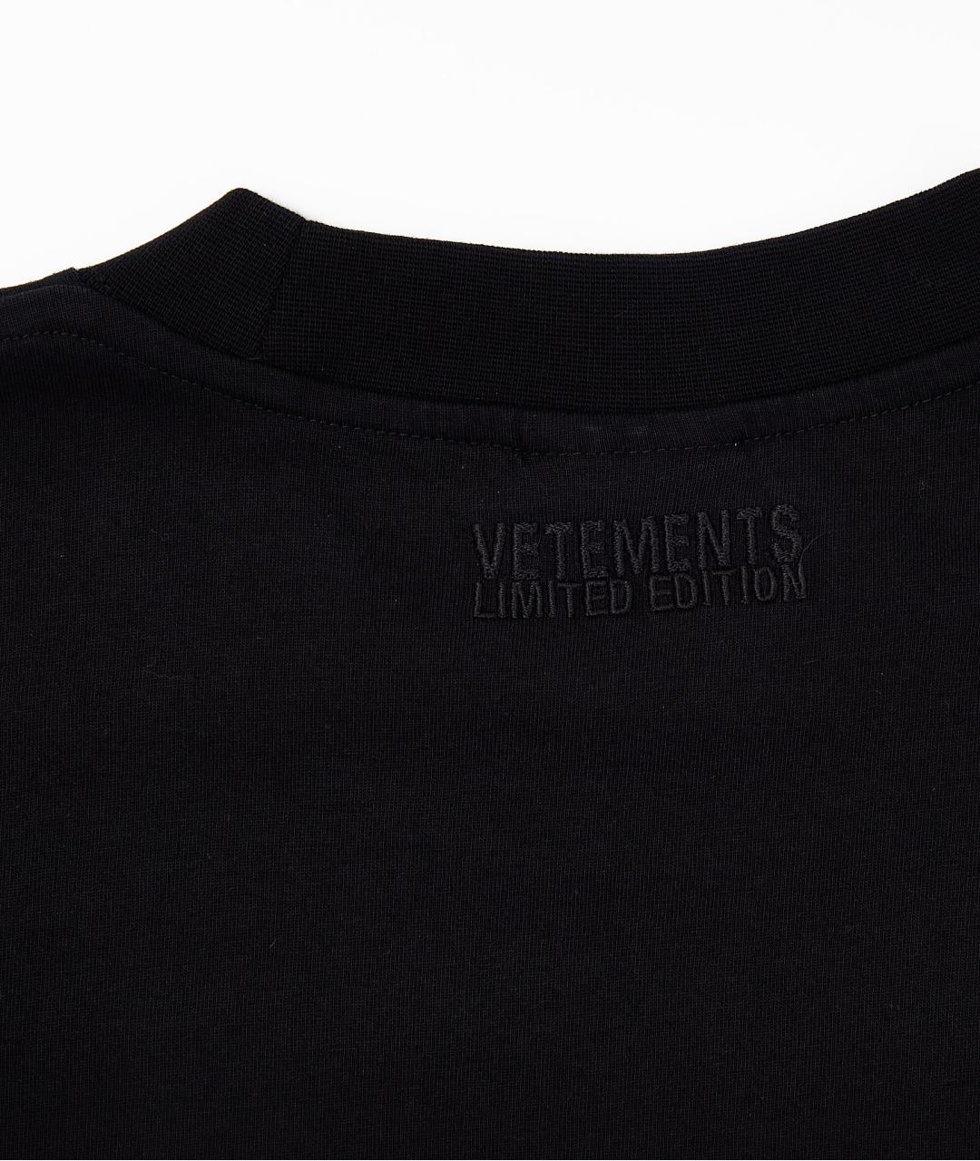 VETEMENTS Черная хлопковая футболка, фото 7