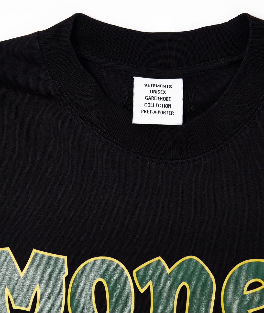 VETEMENTS Черная хлопковая футболка, фото 5